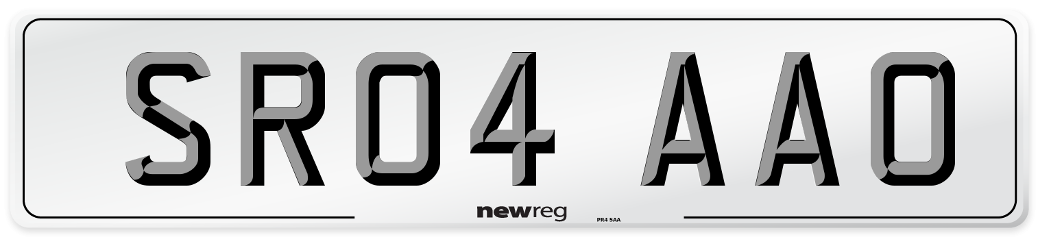 SR04 AAO Number Plate from New Reg